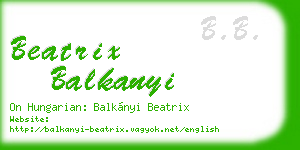 beatrix balkanyi business card